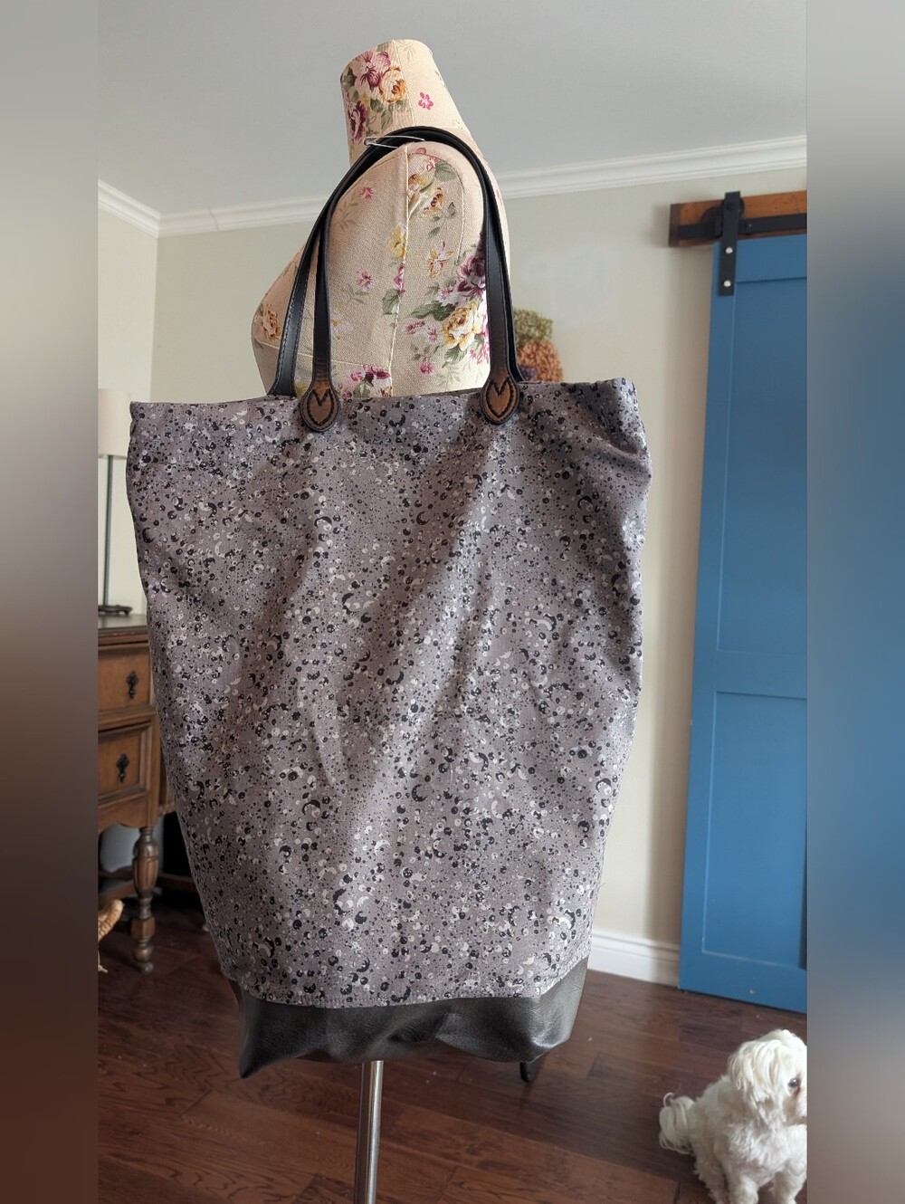 Everyday Gray Speckle Tote Bag -Handcrafted, Unbranded